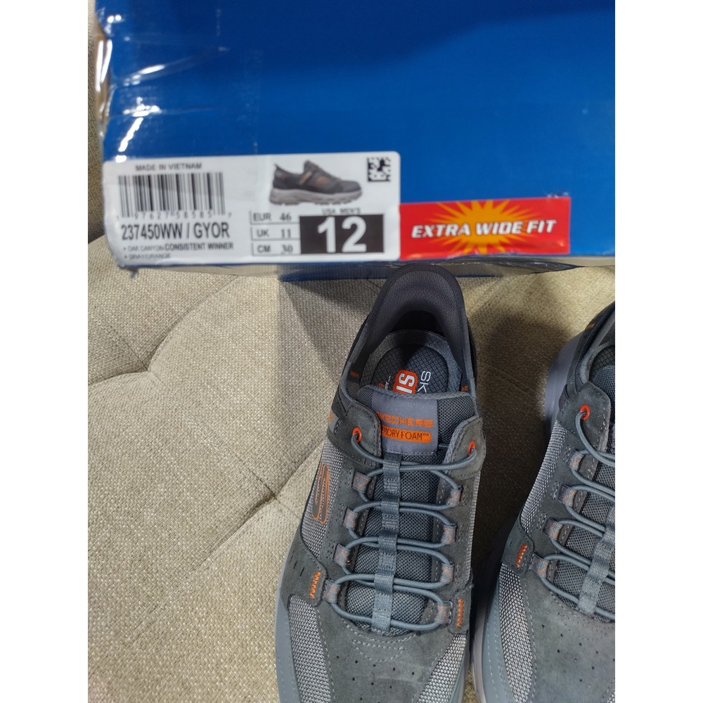 Skechers Hands Free Slip-in Oak Canyon Consistent Winner Gray Orange size 12 - Picture 7 of 7